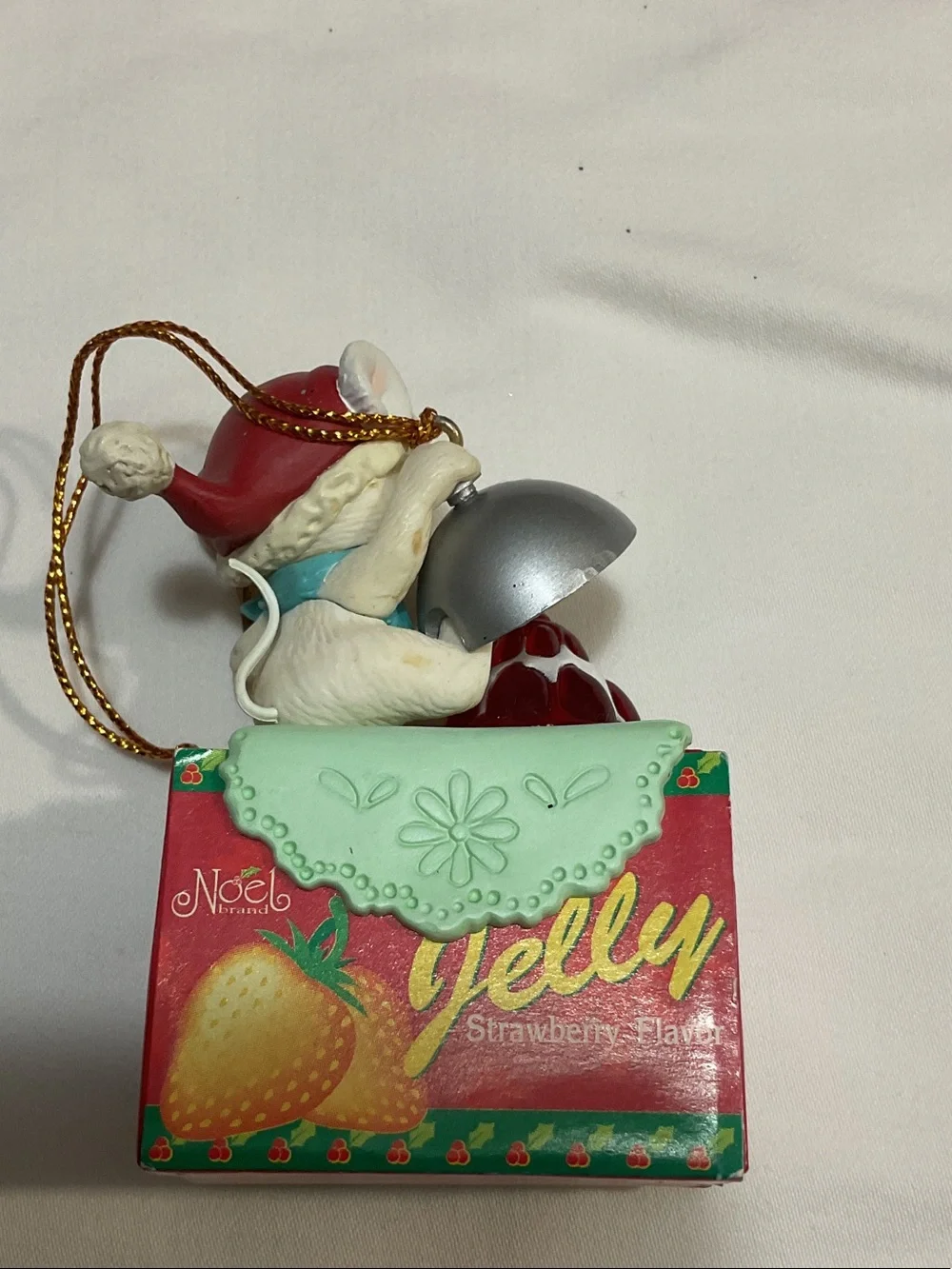 Strawberry Jelly Mouse Ornament – Red, White, Mint